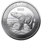 1/2oz 2020 Polar Bear $2 .9999 Pure Silver Coin