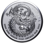 1 oz 2020 Dragon $5 .9999 Pure Silver Coin